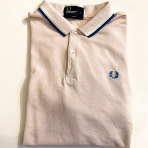 Fred Perry Light Pink with Royal Blue Trim Size M